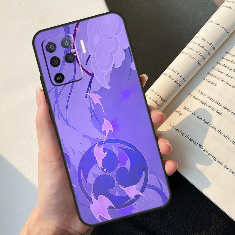 Genshin Impact Raiden Shogun Case For Oppo A58 A98 A78 A18 A38 A60 A80 A40 A77 A57 A17 A74 A54 A94 A96 A76 A16 A15 A5 Pro
