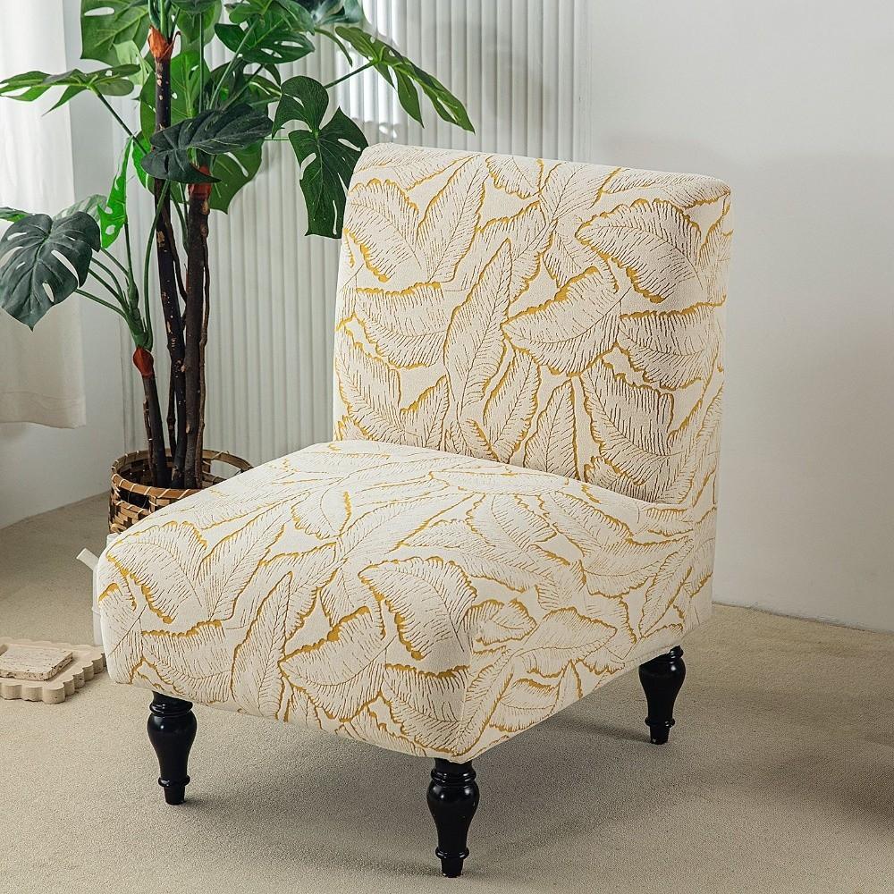 Printed Armless Chair Cover Washable Furniture Protector Cover Durable Single Sofa Slipcover