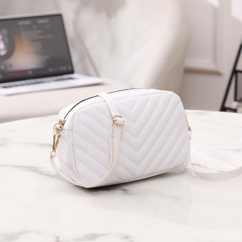 Women's bag new fashion casual bag embroidery thread solid color messenger bag wave pattern shoulder bag