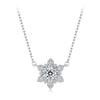 925 Sterling Silver Snowflake Jewelry Necklace Earrings Ring For Women Sparkling Cubic Zirconia 3-Piece Gift Set for Women Xmas