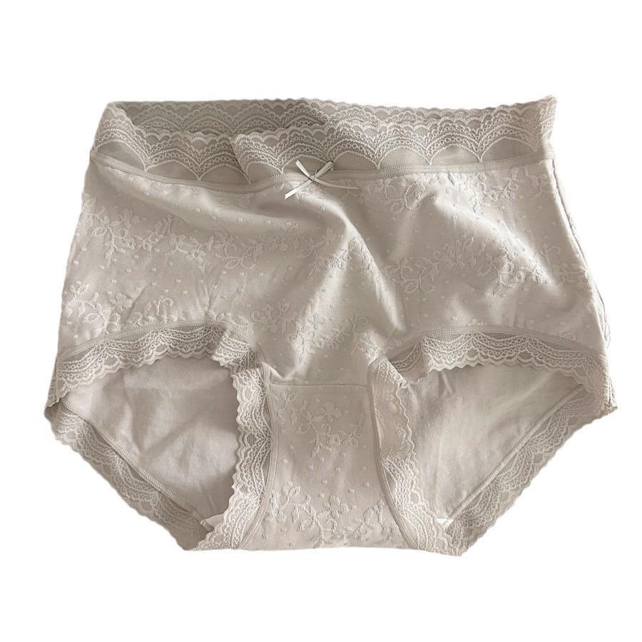 Exquisite Floral French Jacquard Lace-Trim Women's Cotton Panties - Skin-Friendly, Sexy, Hip-Wrapping