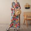 Summer Plus Size Loose Fit Vacation V-Neck Short Sleeve Maxi Dress Women Beach