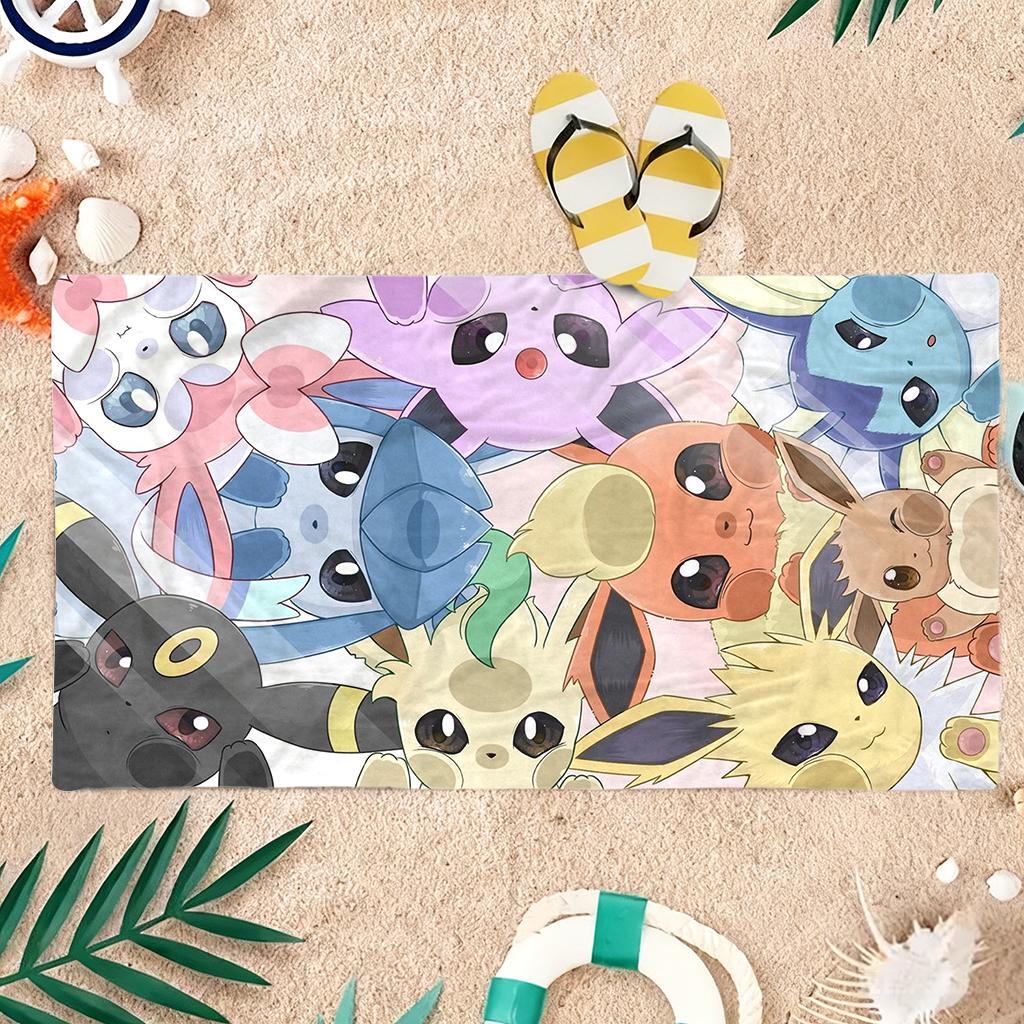 Cute Pokemon Beach Towel Quick-Drying Super Absorbent Bath Towel For Beach Pool Sport Yoga Gym Home Travel Towel Gift for Friend