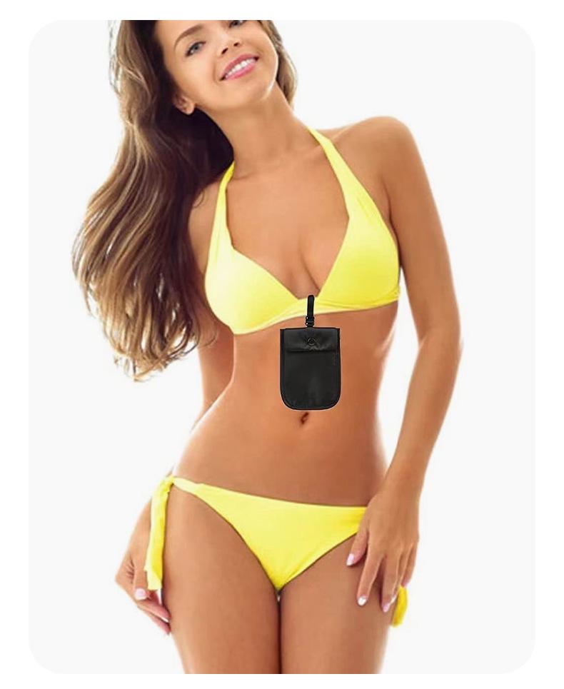 

Ultra-Thin Nylon Hidden Coin & Card Holder for Women s Underwear - Convenient, Close-Fitting Travel Bag чёрный