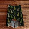 Women's Fashionable Oversized Knitwear Long-Sleeved Christmas Print Top