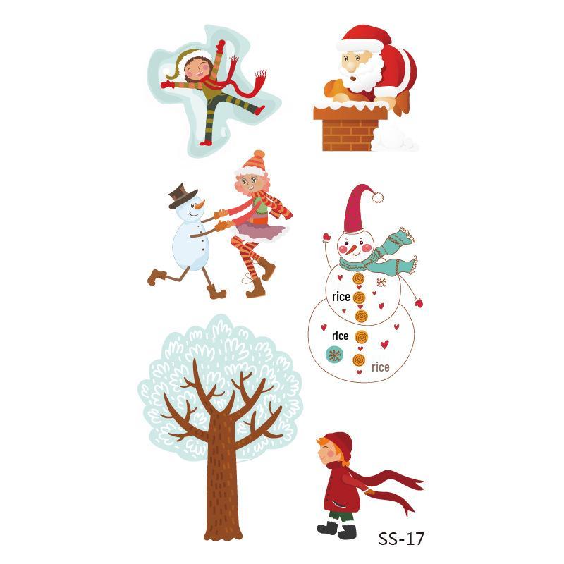 Christmas Fun Face Stickers: Children's Cartoon Tattoo Stickers
