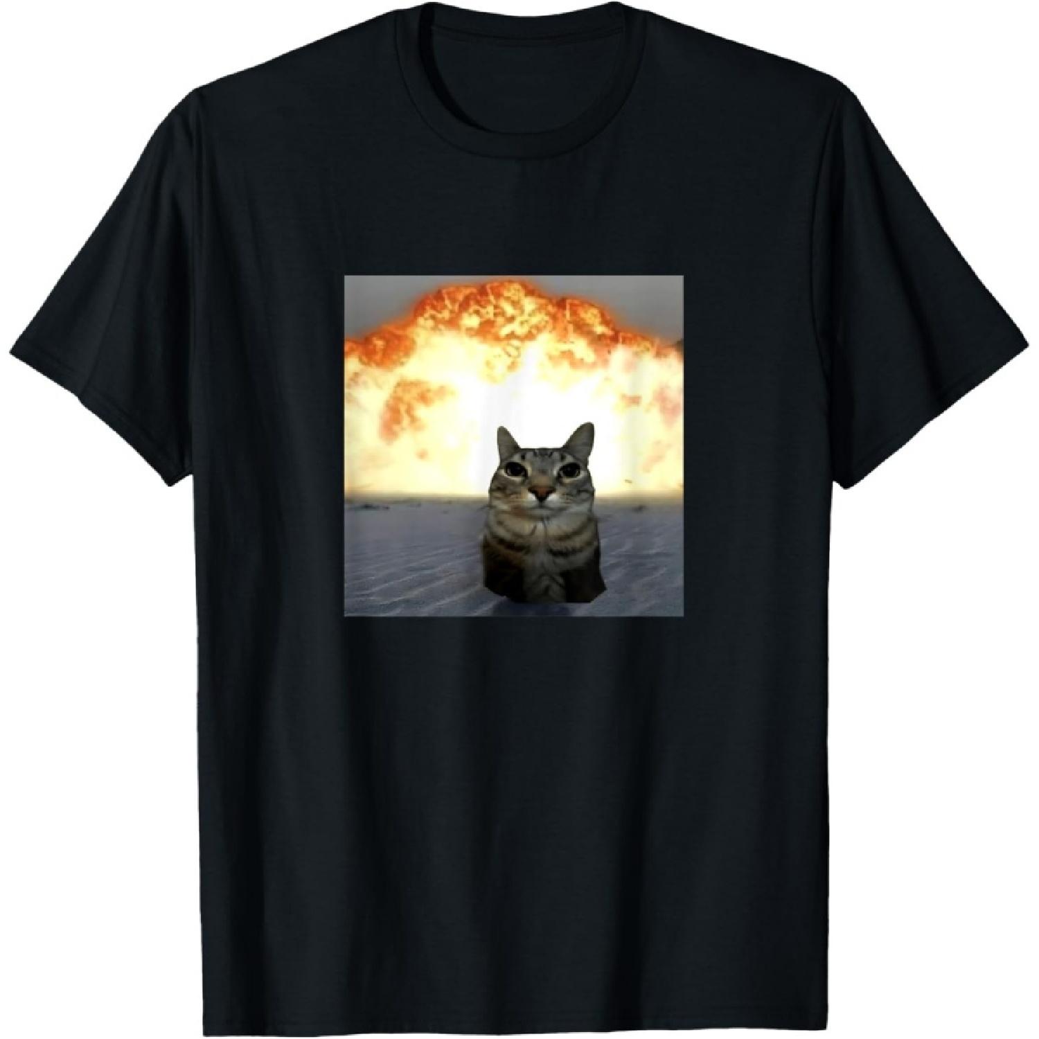 Goofy Cat Explosion T-Shirt S