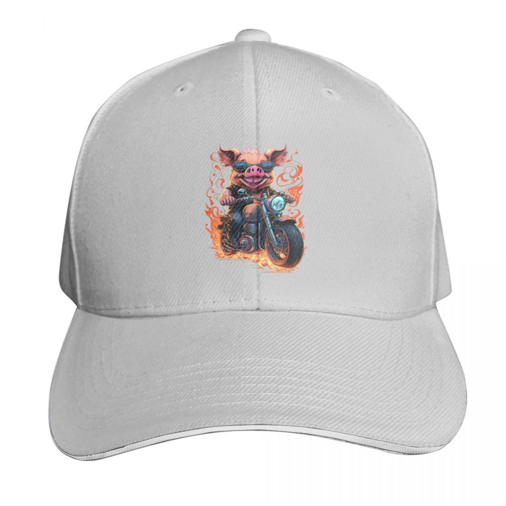 Biker Pig Baseball Cap Horse Hat Kids Hat Christmas Hat Thermal Visor Trucker Hats For Unisex Womens