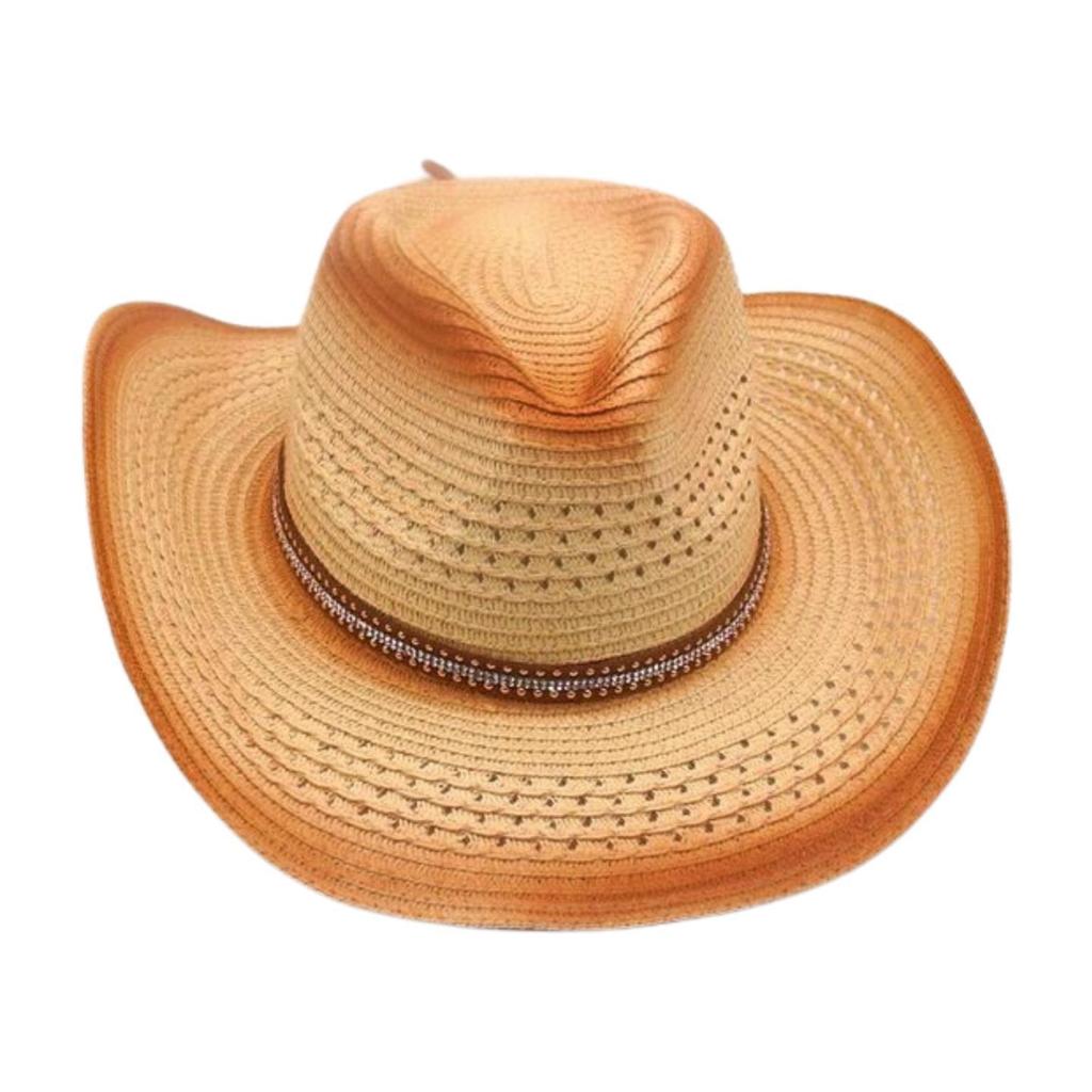 Western Cowboy Strohhut Frühling Und Sommer Winddicht Sonnenschutz Strohhut Schlichter Herren- Und Damen-Ethno-Hut