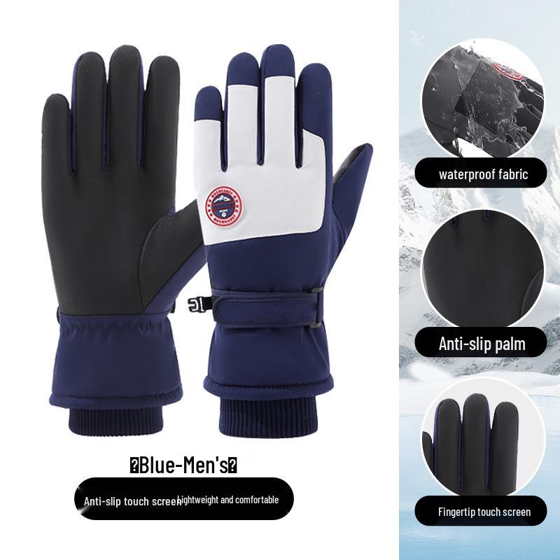 Unisex Winter Skihandschuhe: Samtgefüttert, Touchscreen-kompatibel, Winddicht und Kälteschutz für Outdoor-Sportarten
