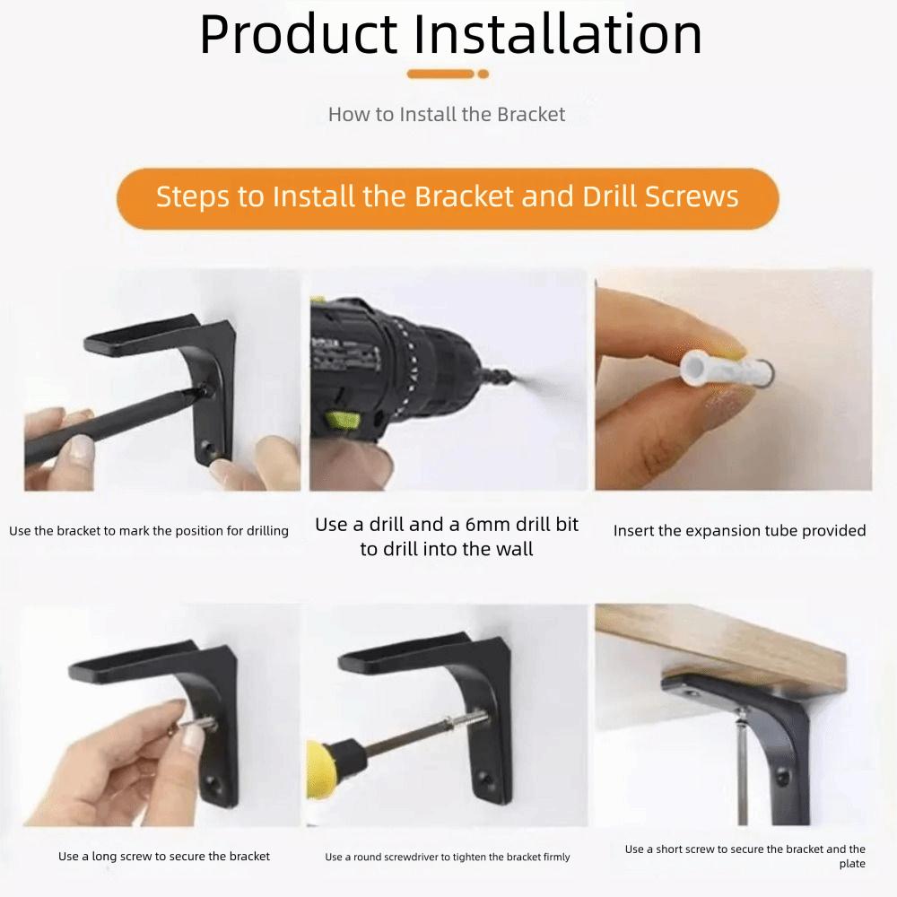 Wall-Mounted Shelf Storage Hanging Extra-thick Wood Wood Board Bracket Easy To Install Space-Saving Storage Rack