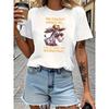 T-shirt | "Fun Retro" Creative Pattern Printing, Soft and Comfortable 100% Pure, Casual and Elegant, Trendy Women'S Clothing, Crew Neck, Short Sleeves