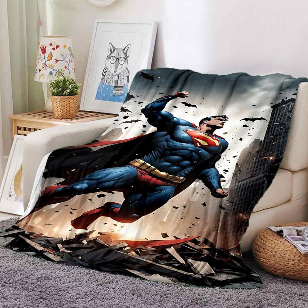 

1pc Superman, Cityscape Flannel Blanket Soft Warm Throw for Home, Office, Travel, All-Season Cozy Bedding Gift L1422 80cmx120cm(31inx47in)