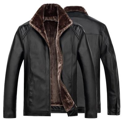 Cappotto da uomo di grandi dimensioni con colletto alla coreana Cappotto in pelliccia di Fuax Giacca invernale in pelle Capispalla invernale caldo