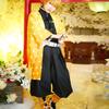 Disfraz de Anime Kimetsu No Yaiba, disfraz de Demon Slayer Agatsuma Zenitsu, capa de kimono, pantalón, top, disfraz de Halloween amarillo