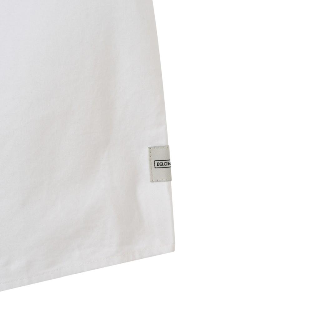 BROMPTON LONDON W Oxford Half Sleeve Collar Shirt - White (P252Wsh434)