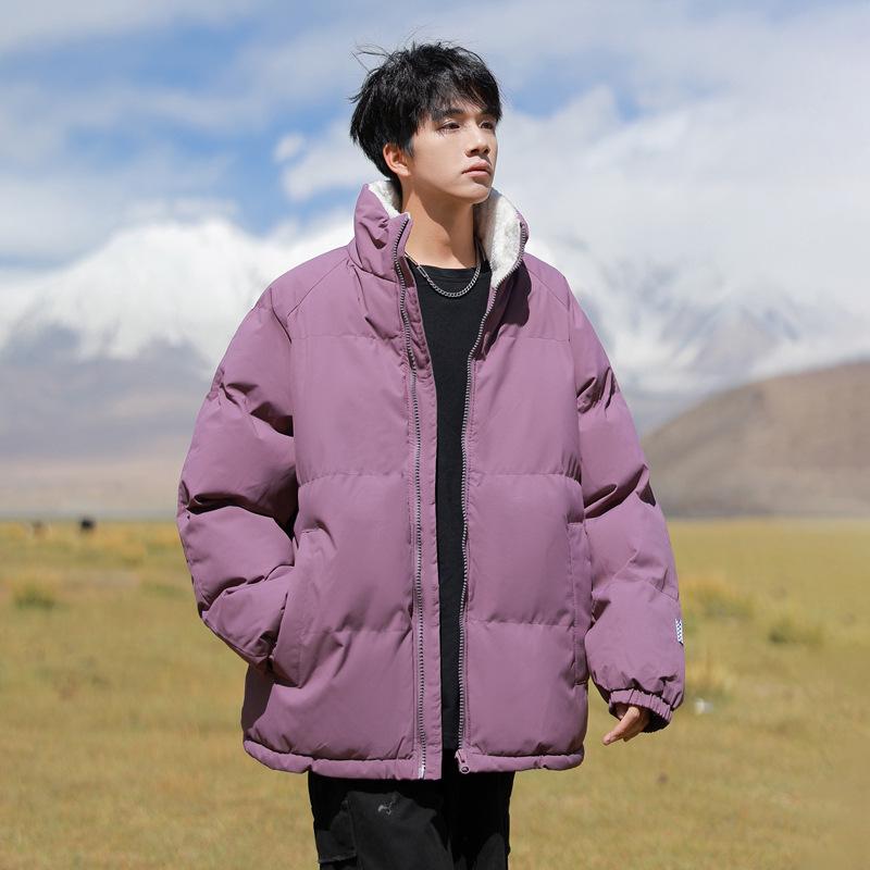 Men's 2025 Lambswool Cotton Padded Jacket - Velvet-Lined, Thick Stand Collar, Winter Warmth & Cold Protection