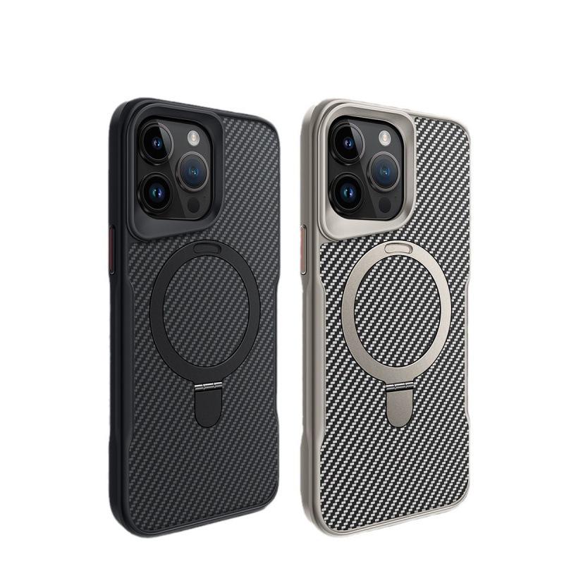 Ochranné pouzdro na mobilní telefon Armor s úzkým pasem pro iPhone 16, magnetický vzor s uhlíkovými vlákny pro Apple 15promax 14"
