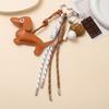 Fashionable Retro Sausage Dog Keyring Fashionable Sturdy PU Jewelry Accessory for Collectors and Trendsetters Use