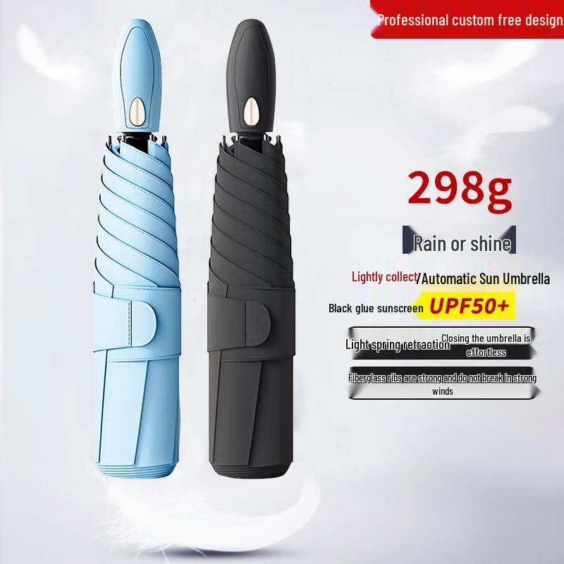 

Автоматический Мини Ультралегкий Зонт с 6 Спицами: С черным покрытием, Защита от солнца и дождя Green Ultra-Light (Rain)