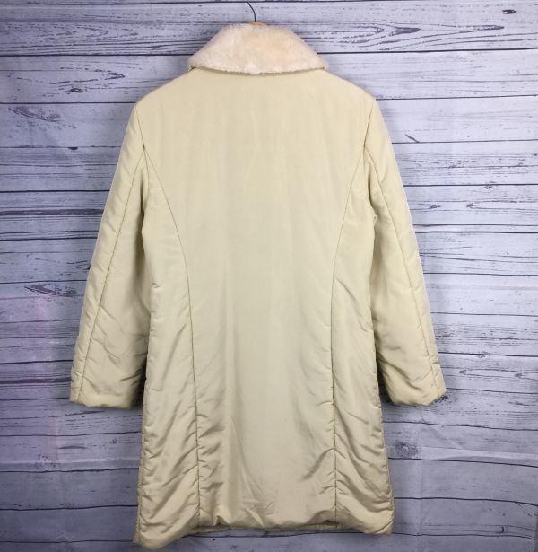 MAX&CO. Padded Long Coat with Removable Fur Trim/M/Beige/Full Zip Women's Outer(USED)