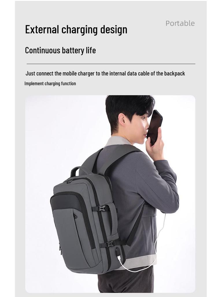 Men's Lightweight Multipurpose USB Backpack for Business Trips & Commutes