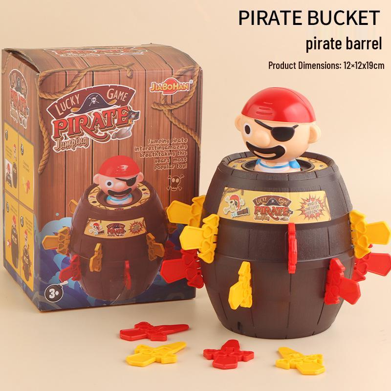 Очень большой деревянный пиратский бочонок - Настольная игра - Безопасная для всей семьи игрушка с втыканием мечей