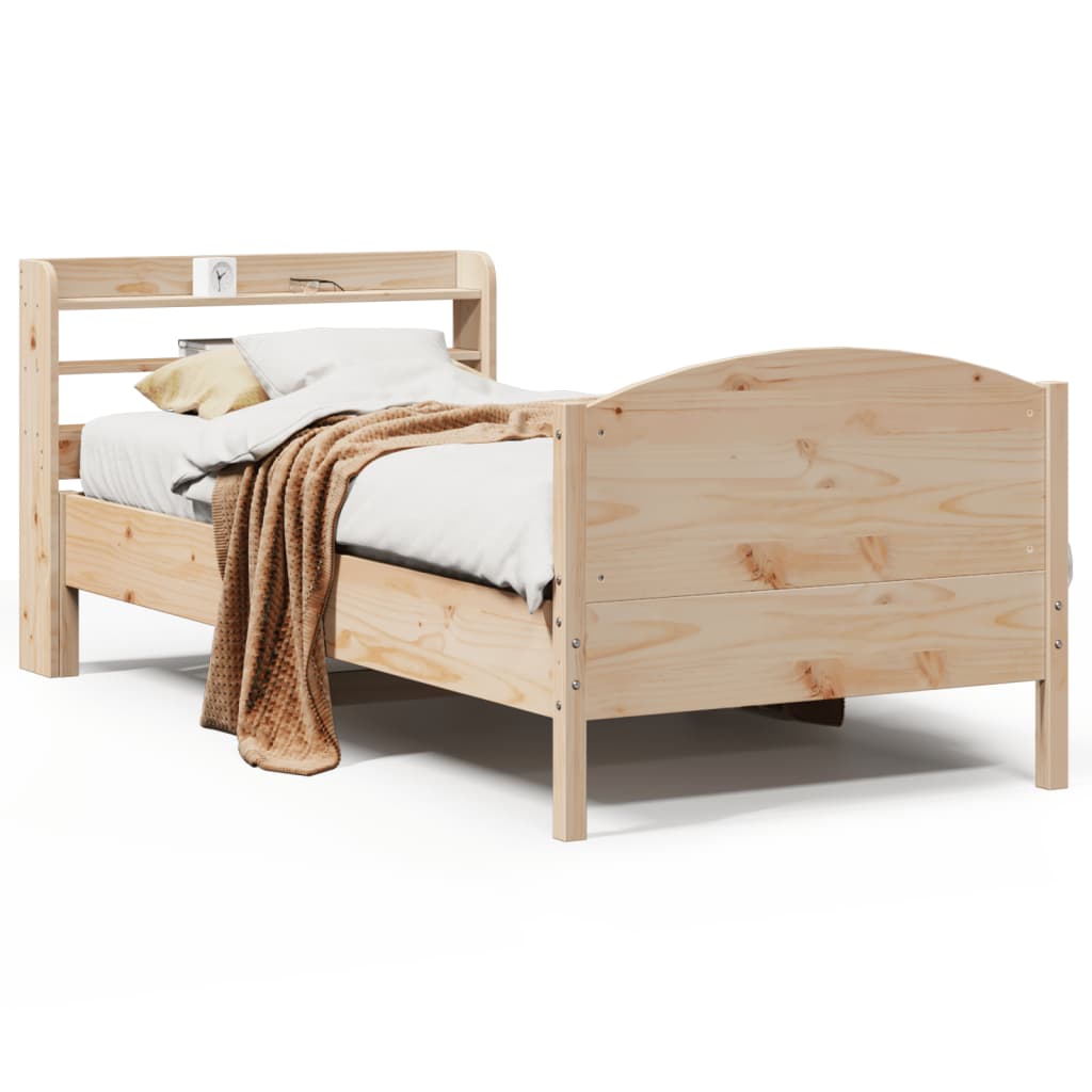 Solid Wood Bed without Mattress 75 x 190 cm Pine Wood