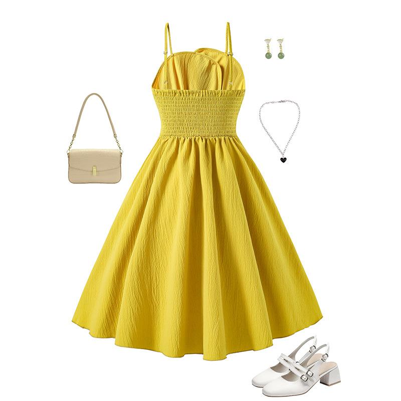Girls' Fashionable Dress 2025 Summer Sweet Strappy Princess Dress for Children