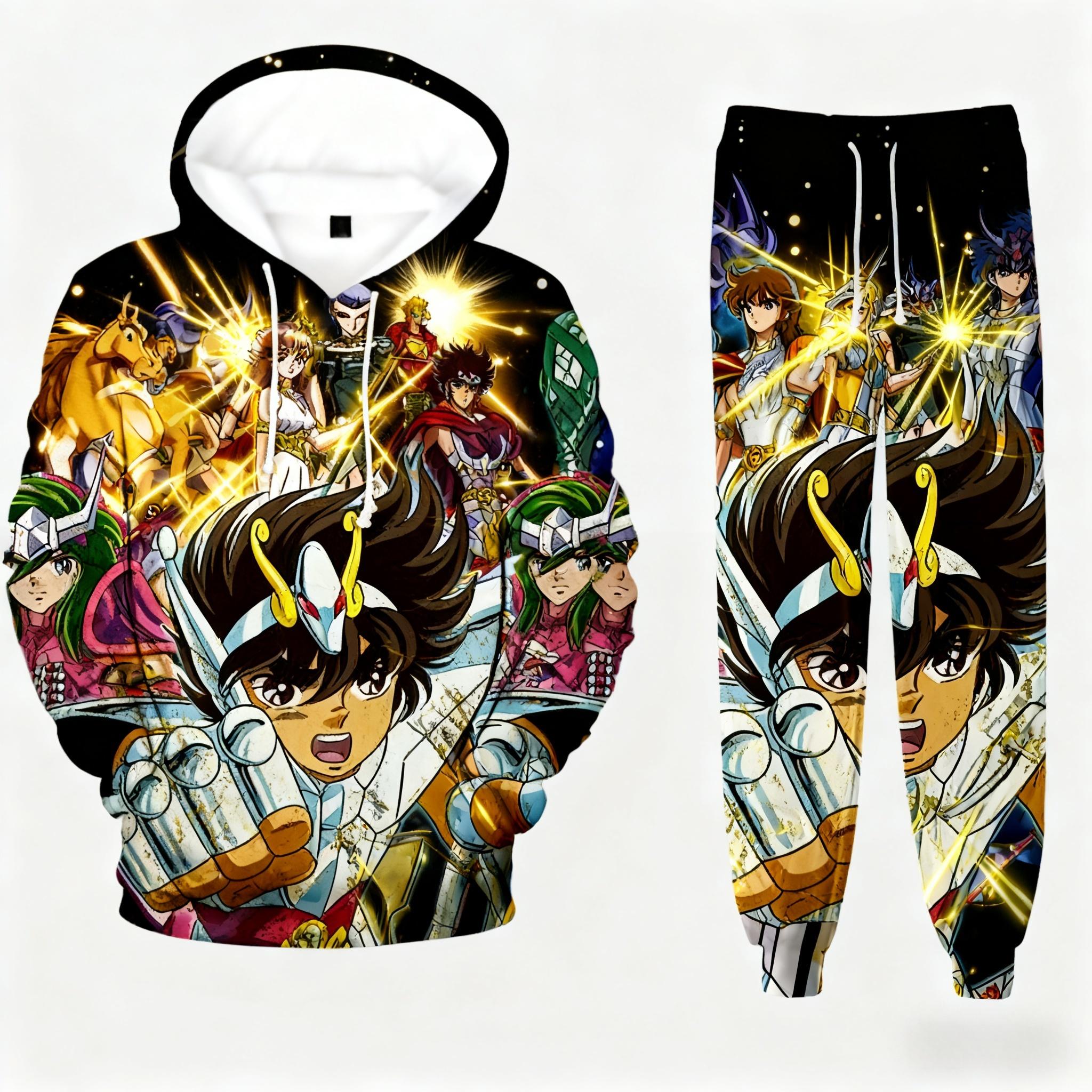 

Аніме Saint Seiya Худі з 3D-друком Костюм Чоловік Жінка Спортивні штани Набори з 2 шт. Новий Дитячий Светр Косплей Чоловічий Спортивні костюми для бігу M