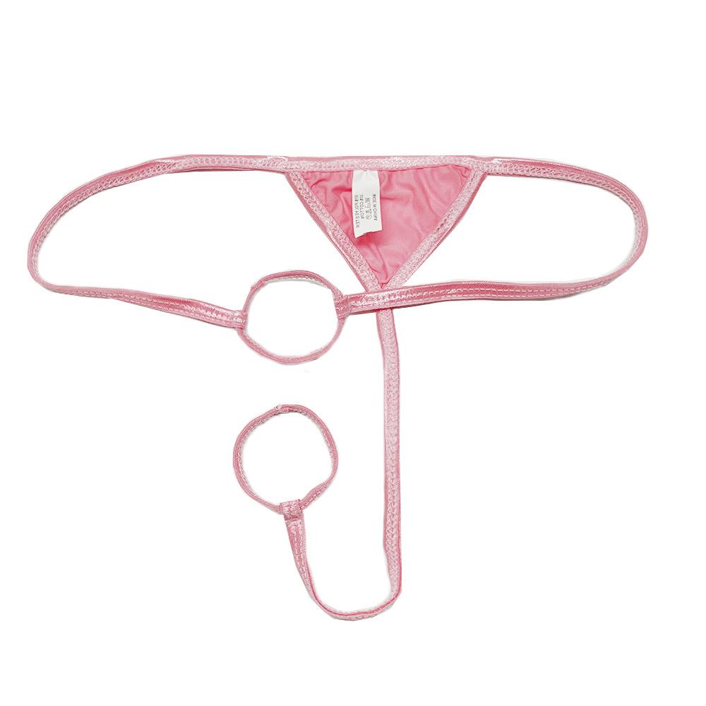 Penis Hole G-String Sexy Man Cock Ring T-Back Thongs Erotic Lingerie Men Sex Panties Crotchless Underpants Low Rise Underwear
