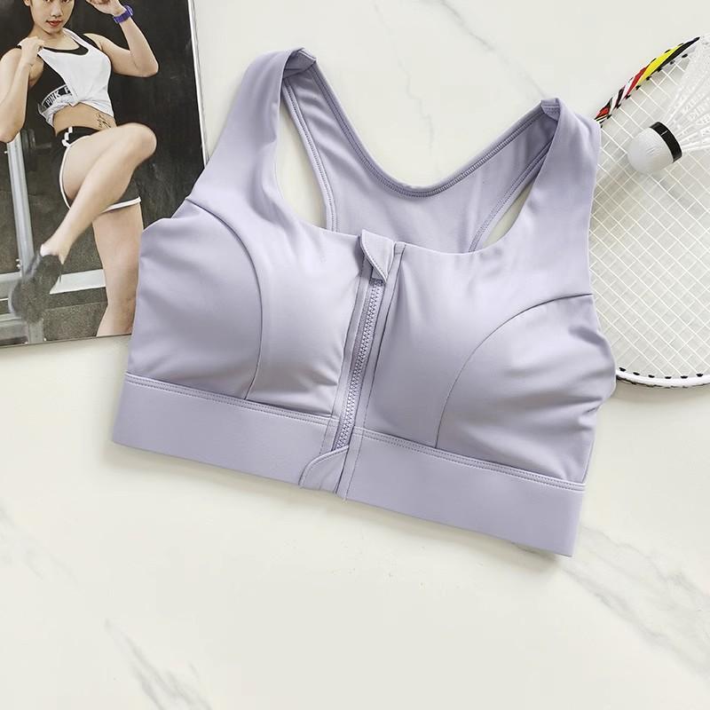 High Impact Front Zipper Sports Bra Shockproof Quick Dry Yoga Top for Women Running Vest Fitness Underwear