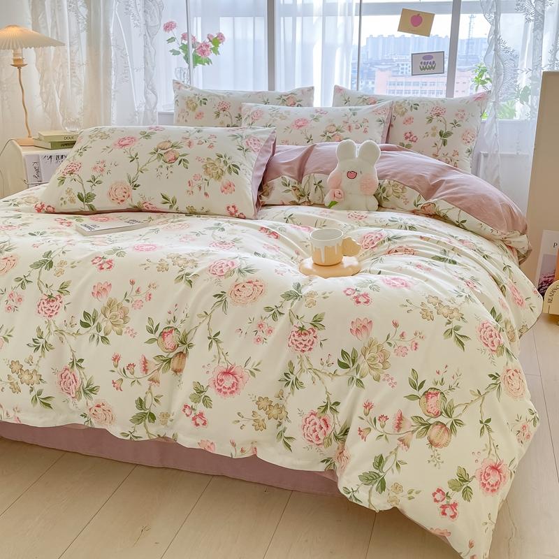 Cotton Bedding Set Duvet Cover with Pillowcases Bedclothes Comforter covers Sets Duvet Cover Queen Size with Pillow cover