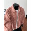 Mens Vintage Washed PU Leather Jacket With Metal Pin Detail Loose Fit Long Coat