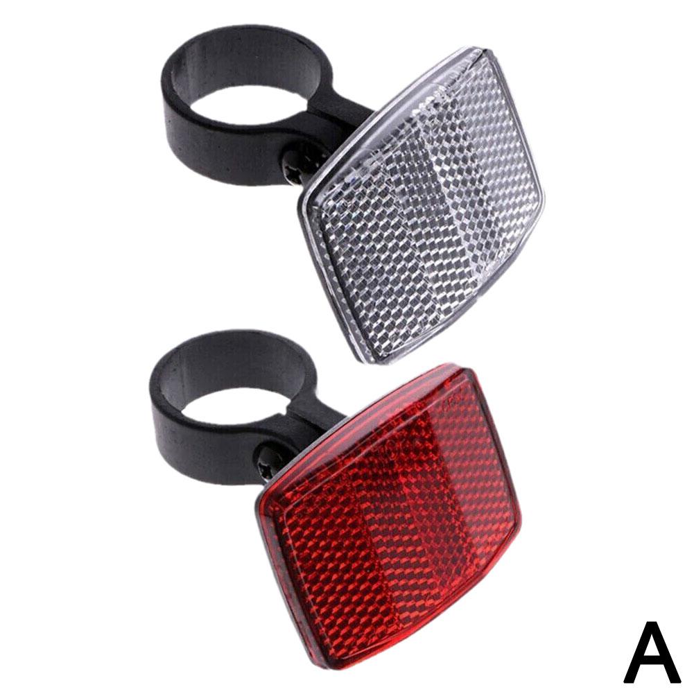 

2 Pack Front & Rear Bike Bicycle Reflector Set Red White Fixings Mounting Bracket Warning Light Safety Lens Bicycle Accessorie