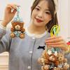 Cute Plush Bear Pendnat Ornaments Car Key Ring Lovely Stuffed Dolls  Backpack Decor