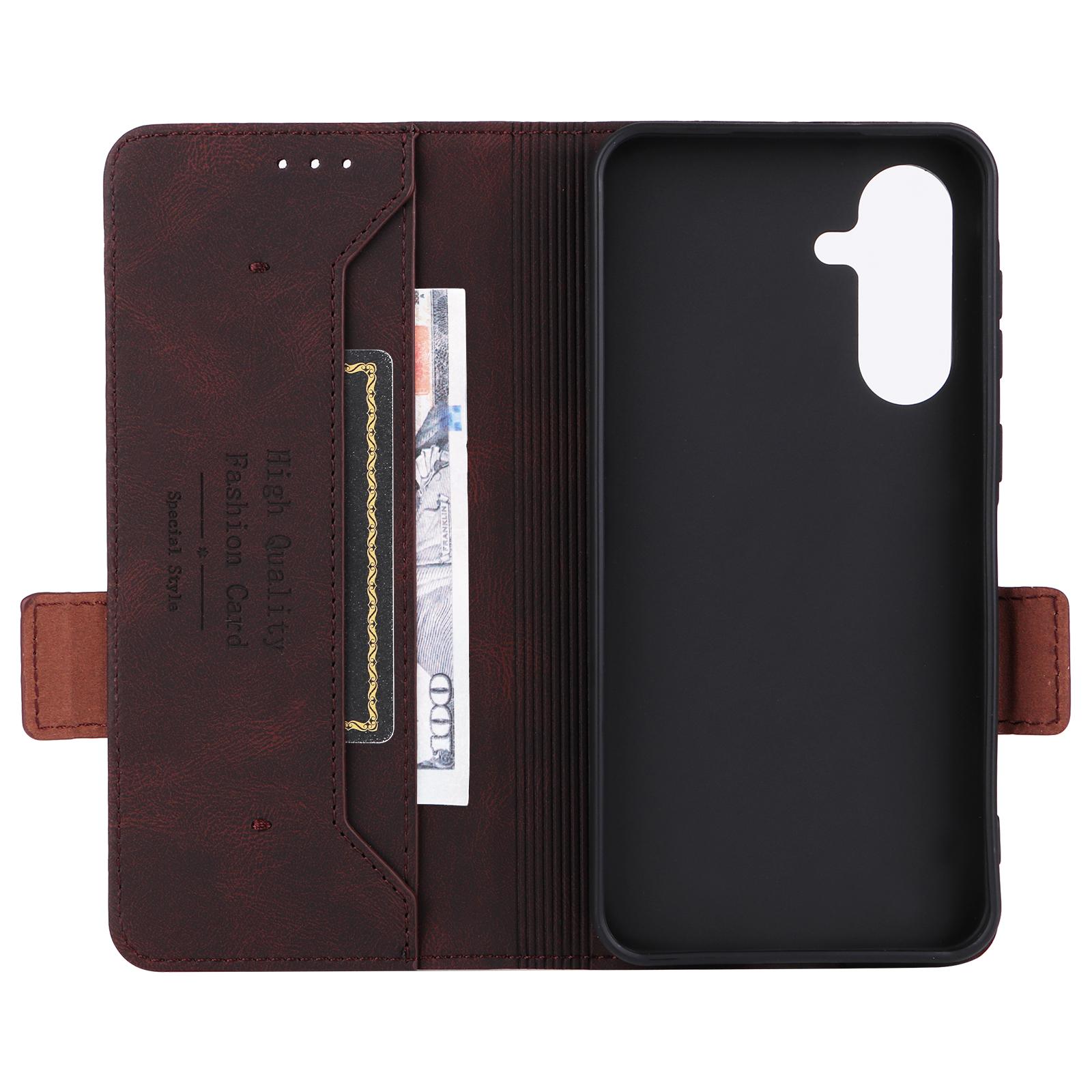 

For Samsung Galaxy A36 5G Case Leather Wallet Flip Phone Cover with Hardware Decor Coffee