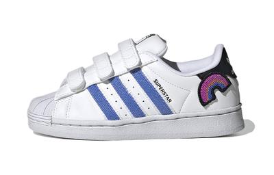 Originals Superstar Abrasion Resistant Abrasion Resistant Low Top Kids' Skateboarding Shoes White Blue GV8988
