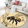 Vintage Bee,Round Area Rug,Carpet Rug for Living Room Bedroom Sofa Playroom Decor,Non-slip Floor Mat