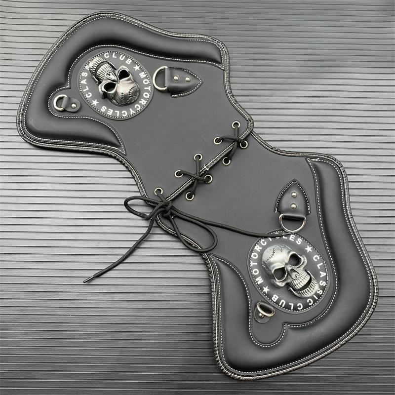 Motorcycle Universal Heat Saddle Shield Deflectors PU Leather Black For Harley Touring Softail Sportster Kawasaki Yamaha Honda