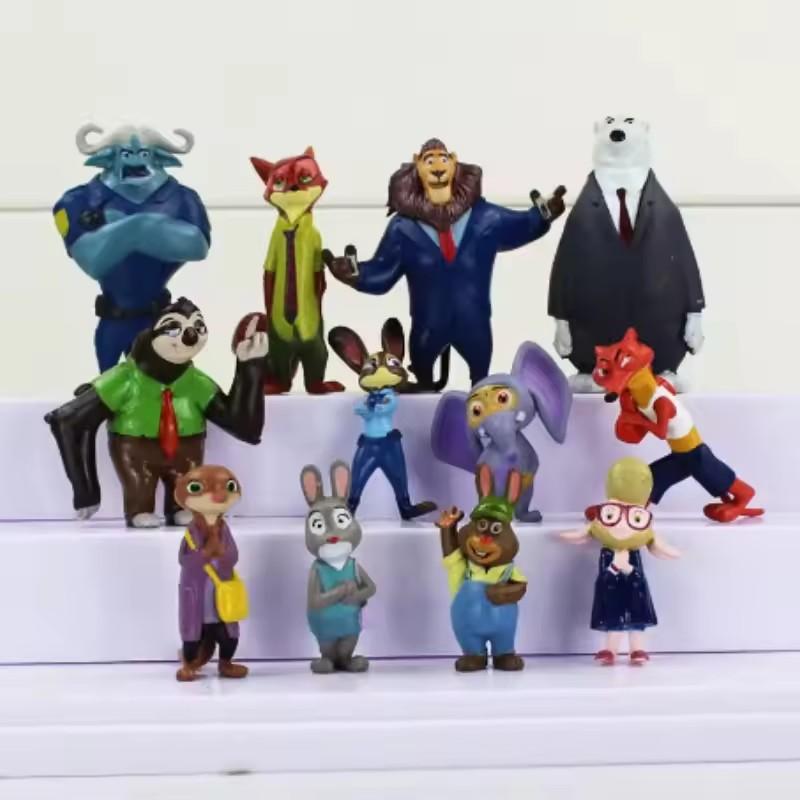 New 12Pcs/Set Zootopia Animals Action Figure Toys Rabbit Judy Hopps Fox Nick Wilde Movie Kids Gift Collection Figures