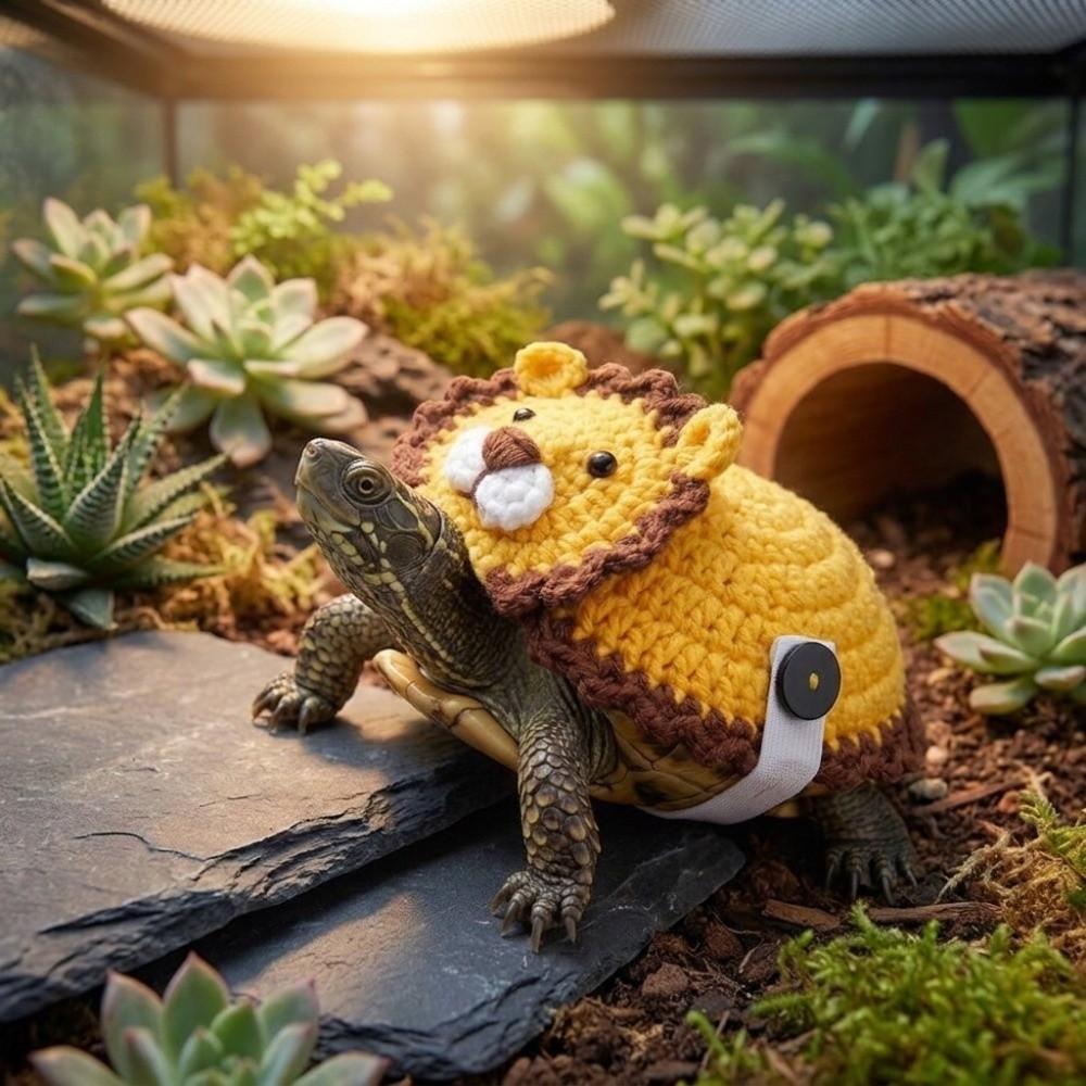 Warm Pet Tortoise Clothes Knitted Small Animal Apparel Cute Tortoise Outfit  Winter Season