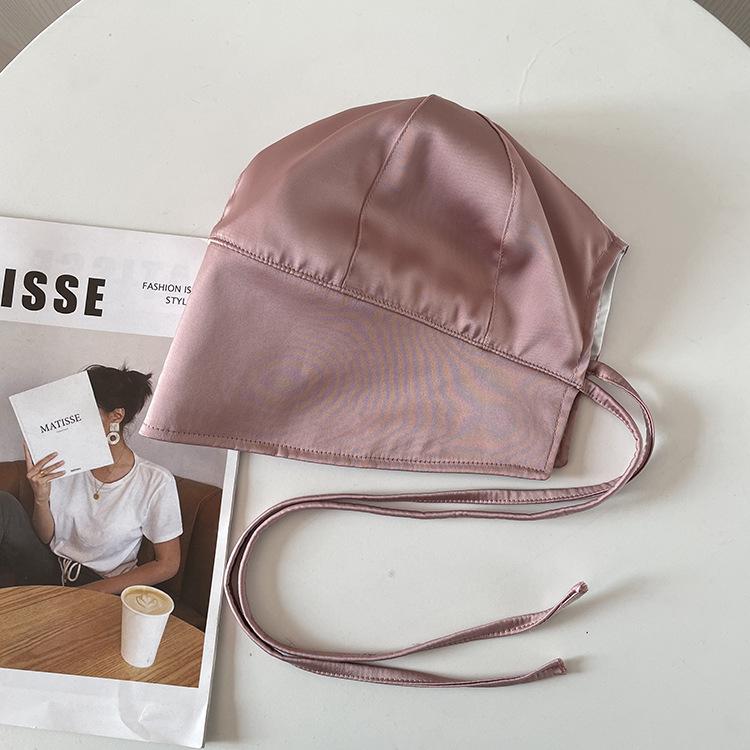 Spring Summer Women Girls Lolita Hat Victorian Bonnet Hat Vintage Maid Pumpkin Bucket Cap Satin Strap-on Fishermen Hat