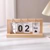 Retro Wooden Flip Page Desk Calendar Ornament for Bedroom or Living Room