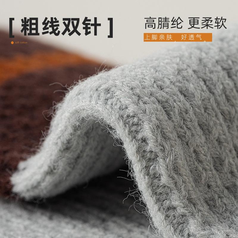 Double Needle Socks Thickened Warm Stacking Socks Deodorant Sweat-Absorbing Breathable Thin Socks Socks Industry