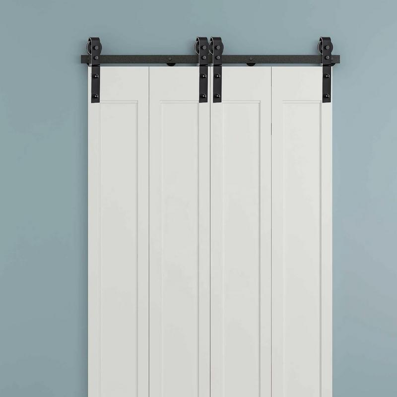 Rail Sliding Barn Door Carbon Steel Hardware Kits Set Rail Sliding Barn Door Rail Hardware Floor Guide Sliding Door Warehouse