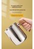 Stainless Steel Latte Art Cup with Wooden Handle and Scale - Thickened Milk Frothing Cup with Pointed Spout for Coffee Art