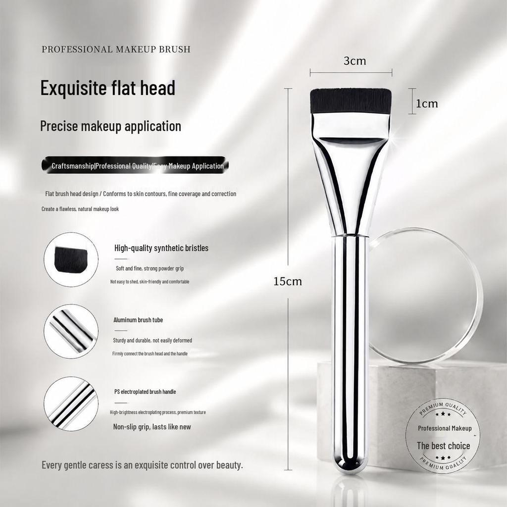 Ultra-thin Flat Head Foundation Brush, Seamless Makeup Application, No Caking, Multi-use Foundation & Concealer Beauty Brush