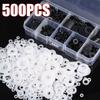 500Pcs Flat Nylon Washer 8 Sizes Insulation Gasket Ring Durable Plane Spacer