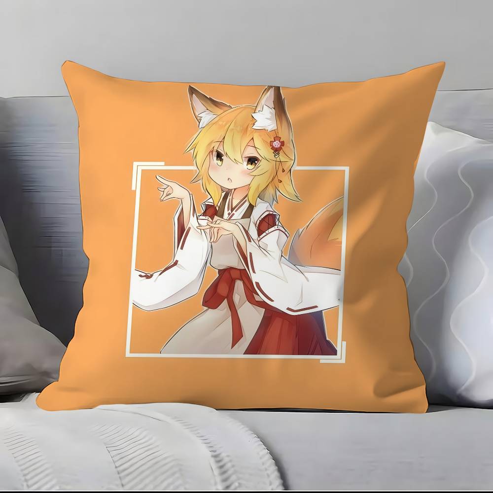 ANIME The Helpful Fox Senko San Pillow Case Pillowcase Soft Skin Friendly & Comfortable with a Hidden Zipper